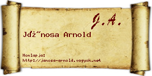 Jánosa Arnold névjegykártya