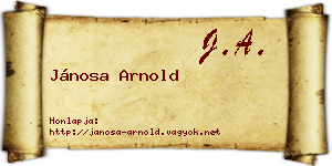 Jánosa Arnold névjegykártya